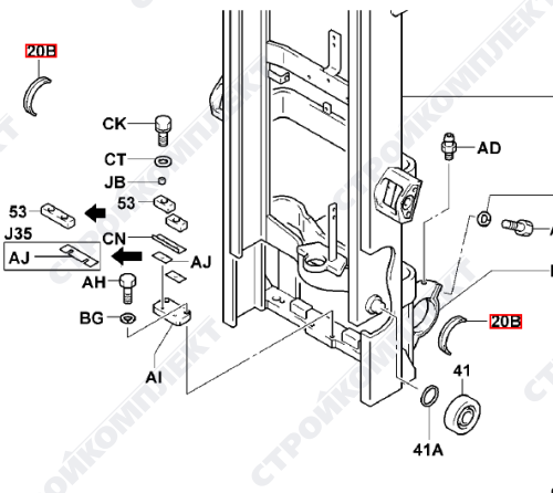 Вкладыш мачты [61251-33660-71]